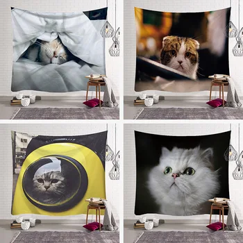 

Cute Cat Kitty Pattern Bohemian Sandy Beach Picnic Rug Bedroom Blanket Decor Curtain Table Cloth Yoga Mat Wall Hanging Tapestry