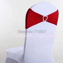 Красный цвет лайкра стул ремешок с сердцем в форме бриллианта пряжка