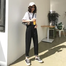 GUUZYUVIZ повседневные джинсы женские винтажные джинсы с высокой талией женские большие размеры джинсовые джинсы Mujer хлопковые джинсовые брюки Femme