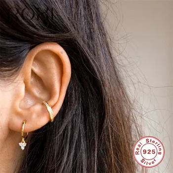 

ROXI Round Small Hoop Earrings For Women Cubic Zircon Stone Earings Fashion Jewelry Wedding Brides 925 Sterling Silver Earrings