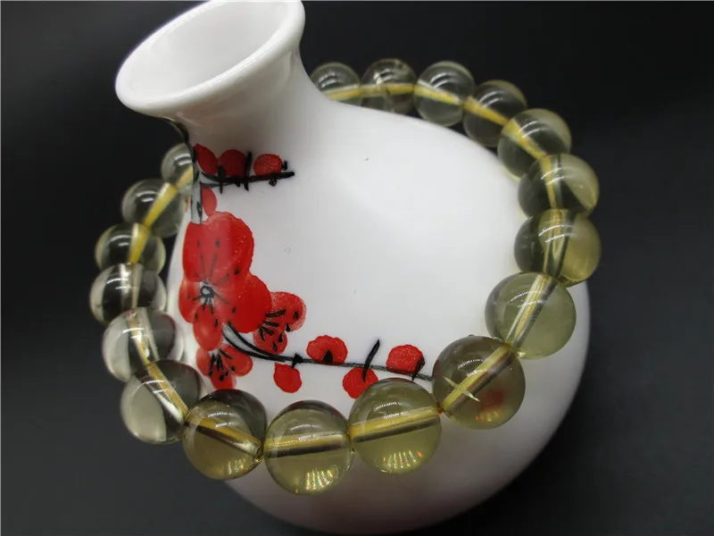 natural yellow citrine crystal Bead Bracelets Women Men Jewelry for gift 10mm