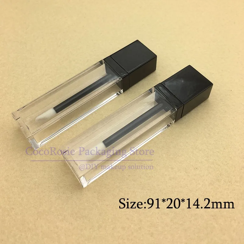 

30 PCS Empty Square Clear lip gloss tube 7ML Lip gloss container container transparent plastic tube with brush