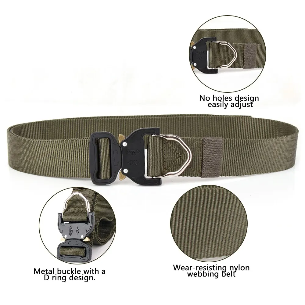 Lixada Tactical Belt Adjustable Tactical Nylon Military Tactical Belts Waist Belt Heavy Duty Training Waist Belt Hunting