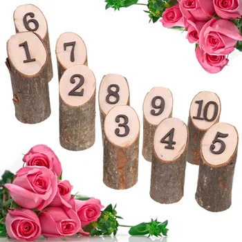 

10pcs Rustic Wood Wedding Table Number Wedding Party Table Direction Sign Village Mariage Wedding Table Centerpieces Decoration