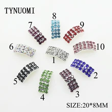 

10pcs / lot20 * 8MM Arched Mixed Color Rhinestone Rod Buckle Clothing Sewing Accessories DIY Christmas Decoration Materials