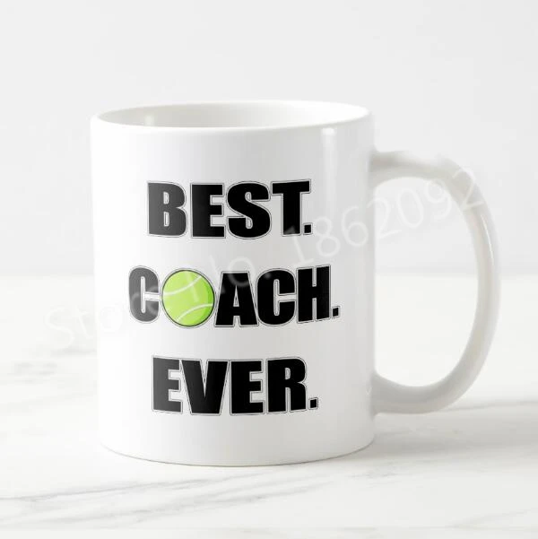Divertido Tenis regalos Tenis mejor entrenador nunca taza