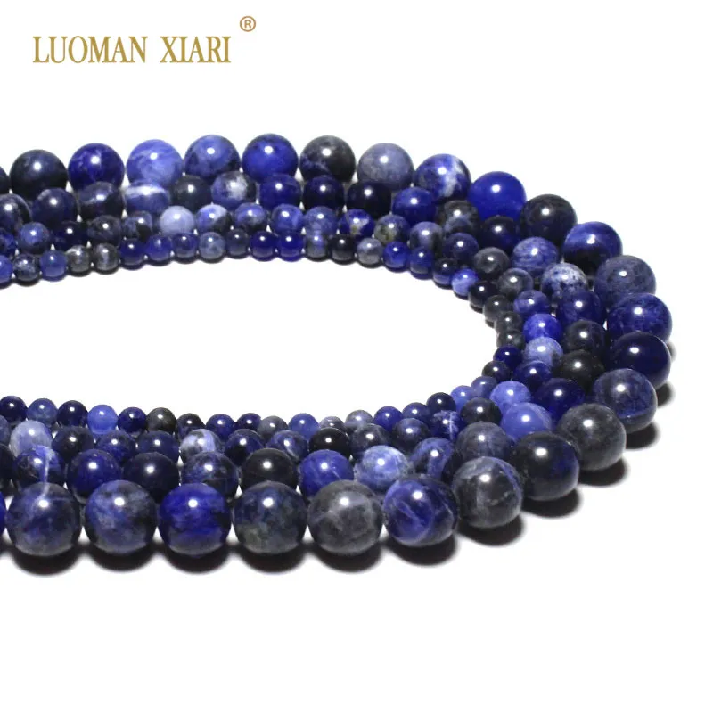 

Wholesale 100% Natural Blue Sodalite Round Natural Stone Beads For Jewelry Making DIY Bracelet Necklace 4/6/8/10/12 mm 15''