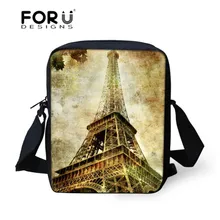 FORUDESIGNS сумка с 3D принтом Эйфелева башня Римский Колизей мусетт повседневные мужские и женские сумки через плечо мини-сумки