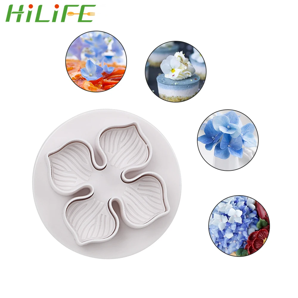 

HILIFE Cake Decorating Tool Food-grade PP for Fondant Cake Bread Jelly Chocolate Ice Pudding Hydrangea Mold 3pcs/set