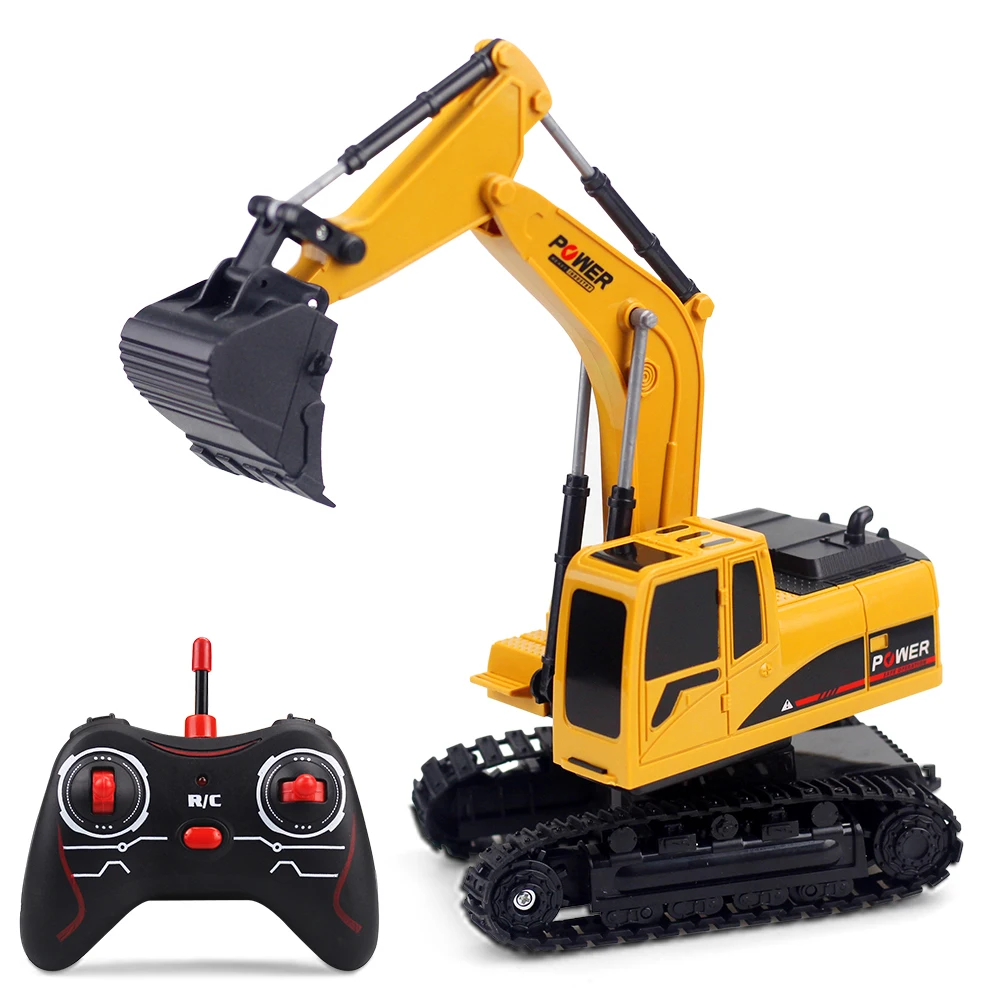 

GOOLRC 1/24 RC Excavator RC Truck Excavator Construction Tractor Metal Shovel Kids Toy with Lights & Sounds