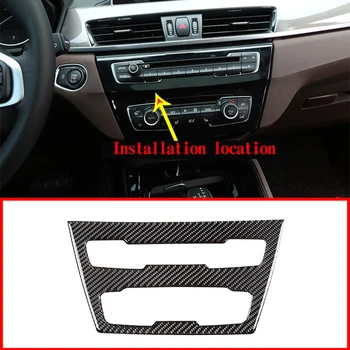 

Real Carbon Fiber Car Central Control Volume Frame Cover Panel Trim For BMW X1 F48 2016-2019 Car Accessories