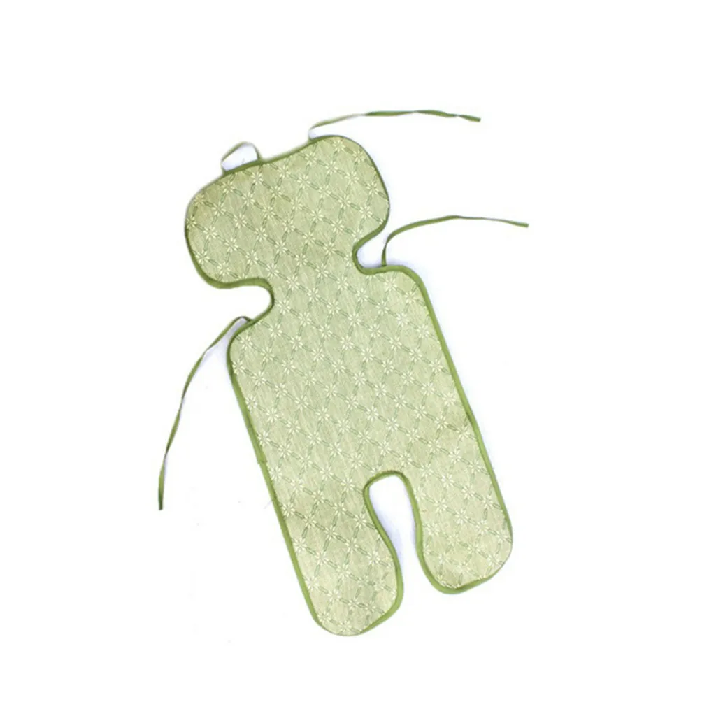 Детская летняя дышащая подстилка для коляски крутое сиденье коврик ледяная шелковая крутая подушка для маленьких детей аксессуары для детской коляски дорожная подушка для сиденья - Цвет: green
