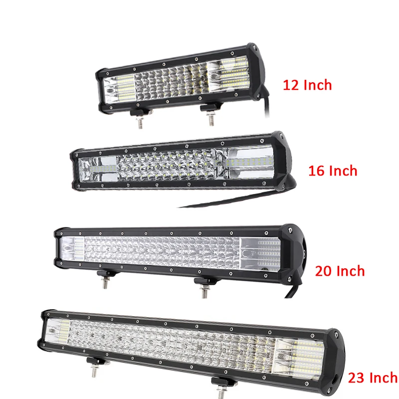 

Quad Rows 4 7 12 16 20 23 Inch LED Strip LED Light Bar Work Light Combo Beam for Driving Offroad Boat Car Tractor Truck 4x4 SUV