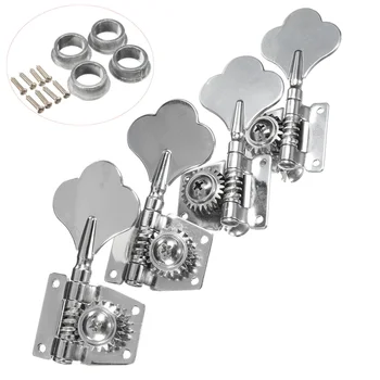 

4pcs Chrome Bass Guitar Machine Heads Knobs Tuners Tuning Pegs Guitar Parts