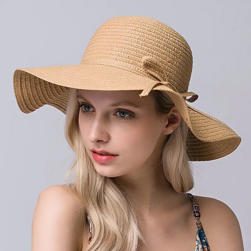 2018 Women's Hat Foldable Cotton Youth Hats Sun Shade Wide Brim Sun Hat Panama's For Girls