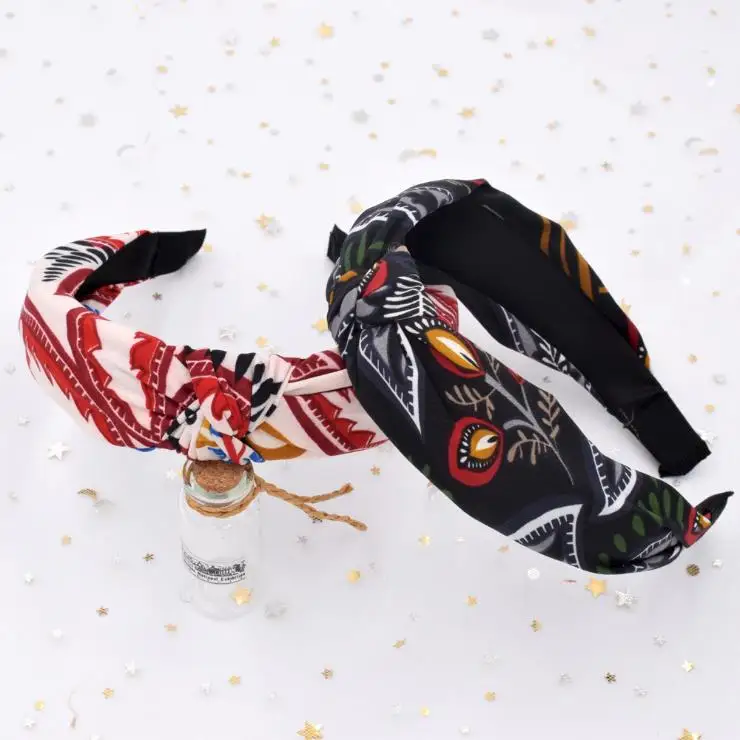 

Headband for Women Girls Print headdress Bohemia Style Bands Hairband Knot Turban Vintage Hair Head Hoop Hairband Accessories