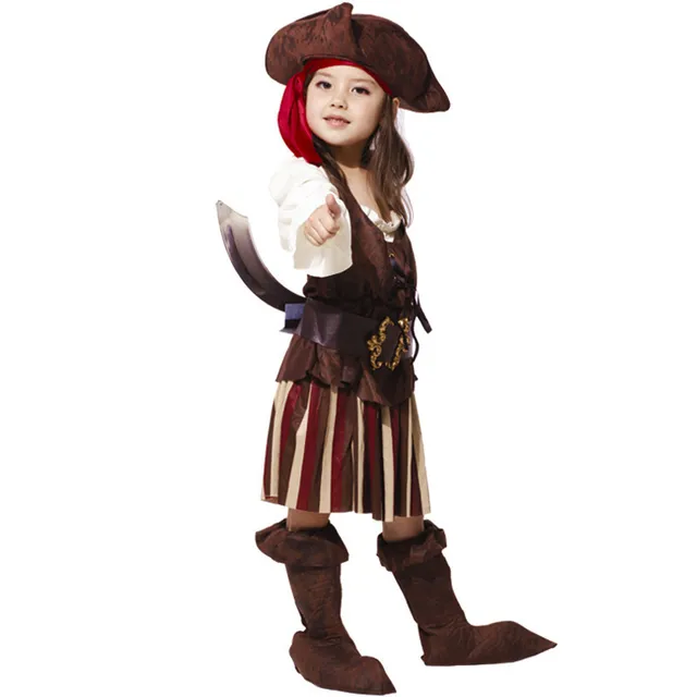 New M XL Children's Halloween Pirate Costumes Girls corsair Cosplay