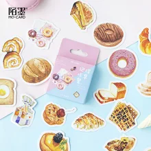 45 unids/bolsa alimentos lindo brindis Waffle decorativo pegatinas de papel washi Etiqueta de palo de scrapbooking pegatinas de papel para álbum y diario