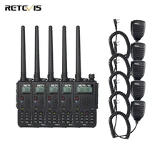 5X Retevis RT5 рация+ динамик микрофон двухдиапазонный VHF& UHF портативный любительский радио FM удобный двухсторонний радио коммуникатор