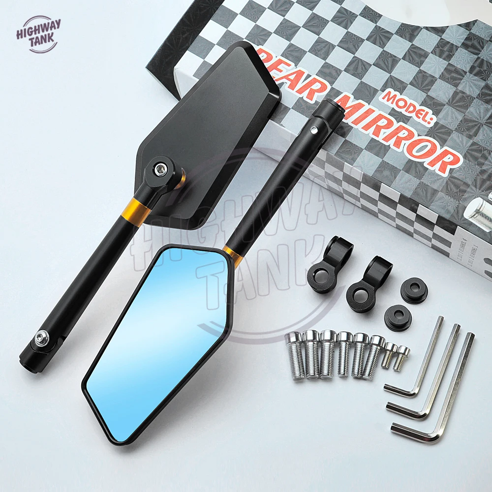 

Diamond all aluminum motorcycle mirror Motor rearview mirrors case for HONDA YAMAHA DUCATI KAWASAI SUZUKI KTM and other models