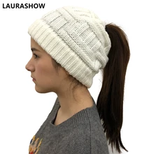 Для женщин зимняя шапка Модные тёплые вязаные шапки Облегающая шапка берет мягкие трикотажные шапочки хлопок