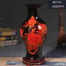 Черные Хрустальные глазурованные пионы цветочные керамические вазы для домашнего декора