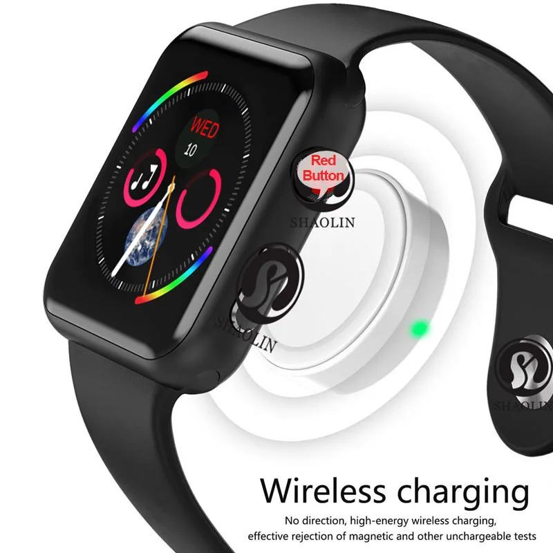 Bluetooth Смарт часы серии 4 Фитнес Мужчины Женщины SmartWatch для Apple iOS iPhone Xiaomi Android смартфон(красная кнопка) Скидка 50