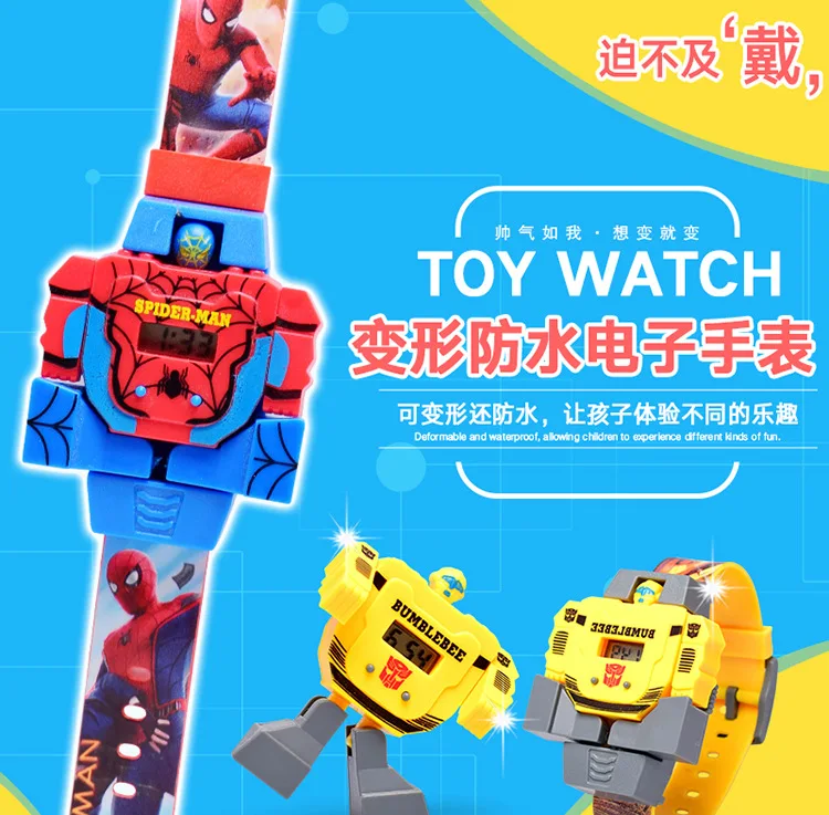 Робот-трансформер Единорог детские часы детские игрушки водостойкие цифровые электронные часы для мальчиков и девочек студенческие часы подарок F