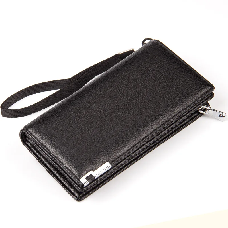 

Brand Men Wallet Men's Zipper Purse Clutch Long Wallets Male Leather Card Holder Purses high quality Business Male Wallets Coin