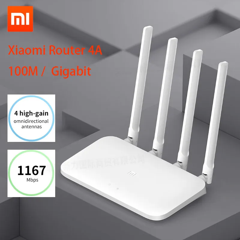 Xiaomi Mi маршрутизатор 4A Gigabit издание 100 M 2,4 5 ГГц Wi-Fi 16 Мб Встроенная память 64 Мб DDR3 высокого усиления 4 антенны Remote APP Управление