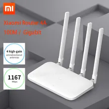 Xiaomi Mi маршрутизатор 4A Gigabit Edition 100 м 2,4 ГГц Wi-Fi 5 ГГц 16 Мб Встроенная память 64 Мб DDR3 с высоким коэффициентом усиления 4 антенны пульт дистанционного управления приложение Управление