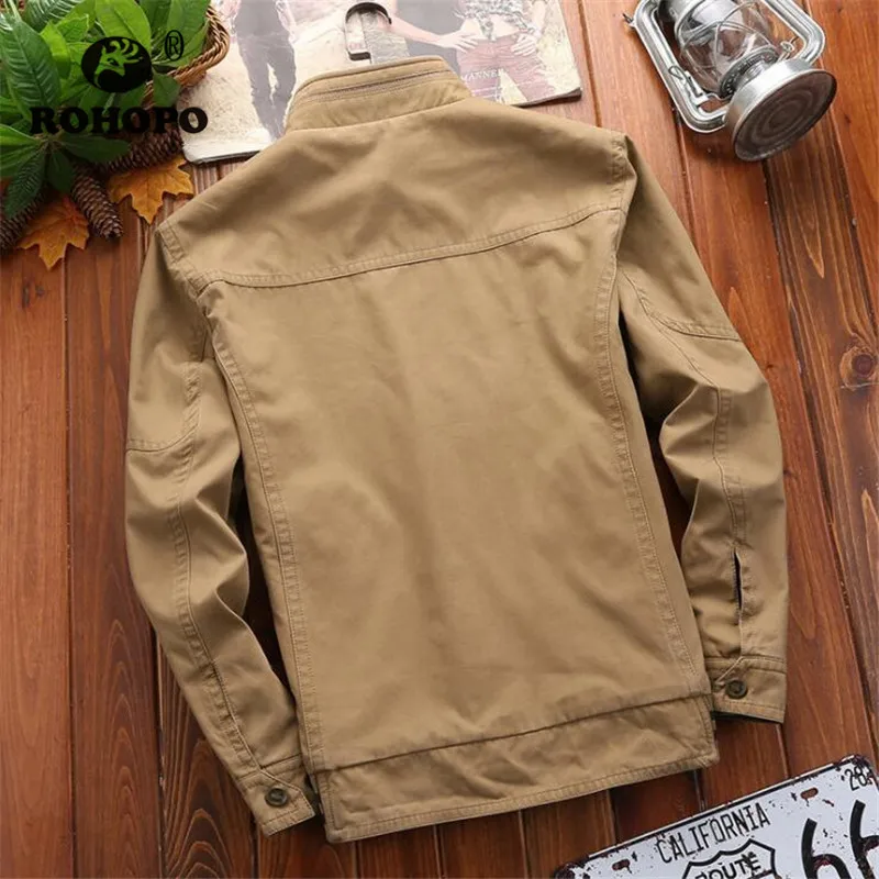 Thick Cotton Jacket Outwear 2019 Double Side Military Russian Male Cargo Jacket Mandarin Collar Military Overcoat Big Size 5XL