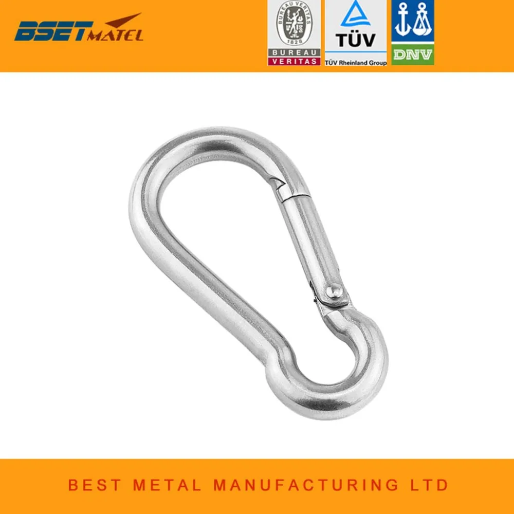 

M8*80mm Multifunctional 304 Stainless Steel Spring Snap Carabiner Quick Link Ring Hook snap shackle Chain Fastener Hook