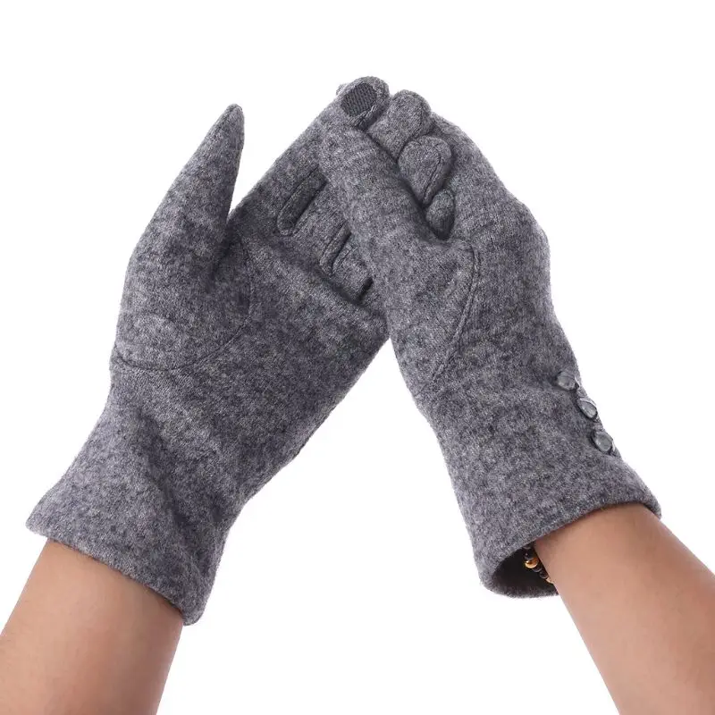 Элегантные женские кашемировые перчатки зимние уличные теплые сенсорный экран перчатки полный палец варежки