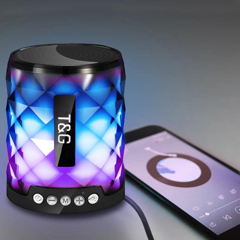 

TG155 LED Bluetooth Speaker Portable Outdoor Bass Loudspeaker Wireless Mini Column Support TF card FM Stereo Hi-Fi Boxes