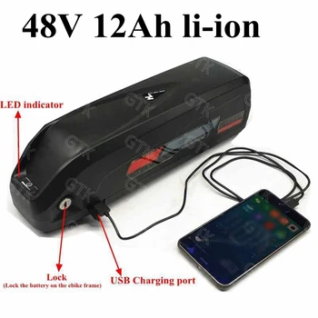 

GTK New 48V 12Ah electric bike lithium battery 48v li-ion battery pack for Mountain modified folding e bike+54.6V 2A Charger