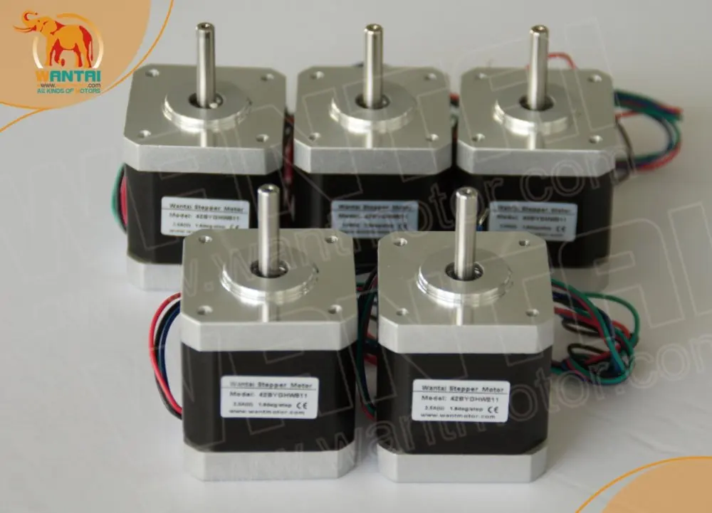 5 шт. 42BYGHW208 Wantai шаговый двигатель CNC Nema17 12VDC 28N. См 34 мм длина 4-свинцовый 1 8 градусов