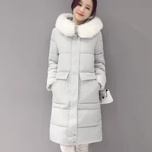 2016 Women Parkas Winter New Female Korean Slim Cotton Long Section Temperament Fur Ladies Coat 4