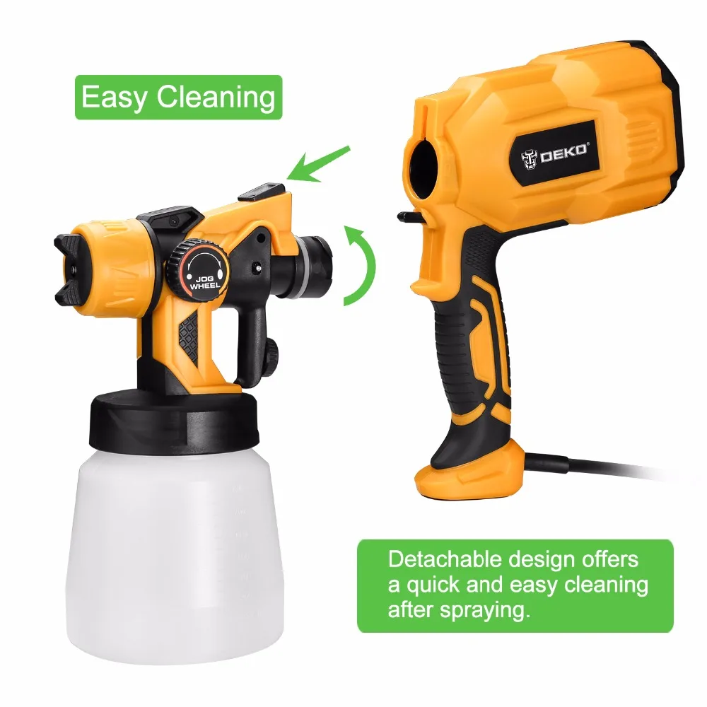 DEKO DKSG55K1 Electric Spray Gun 220V 500W High Pressure Airbrush 3 Nozzle High Atomizing Spray Paint Tool