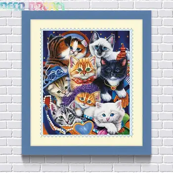 

Aliexpress Value Set Wholesale 5pcs/lot Diy Full Resin Round Diamond Painting Cross Stitch Embroidery Cute Cats A Hobby Mosaic