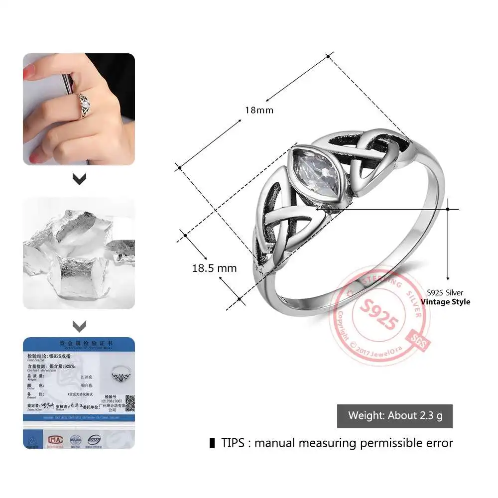 Women Solid 925 Sterling Silver Rings Flowers Pattern With Zirconia Vintage Style Women Jewelry Gift Ideas (JewelOra RI102752)