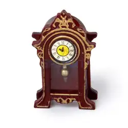 Новый 2014 абсолютно новый 1:12 Кукольный Миниатюрный деревянный классический стол часы