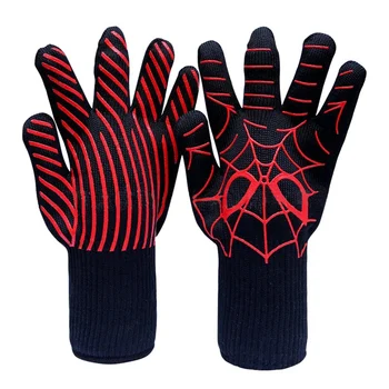 

Outdoor BBQ Gloves Double Sided High Temperature Resistant Anti-slip Indoor Microwave Oven Camping Hand Gloves Guard Cover