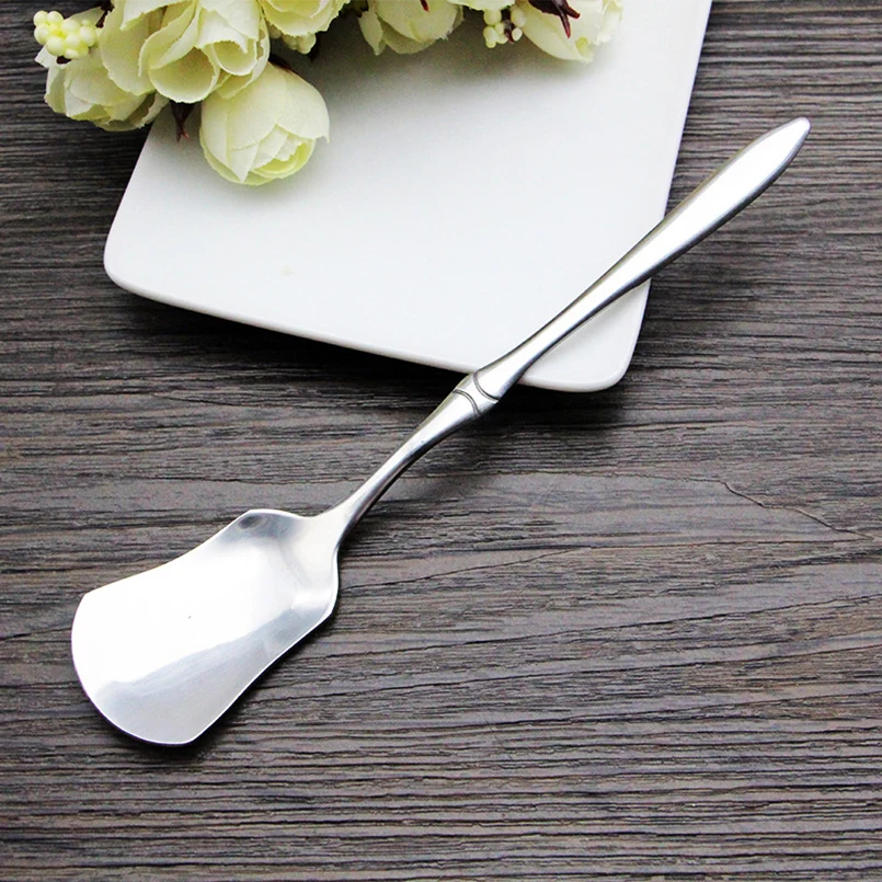 

Thickened Stainless Steel Pudding Spoon Ice Cream Spade Yogurt Dessert Scoop Funny Palm-Leaf Outlook Cake Ice Cream Spoon
