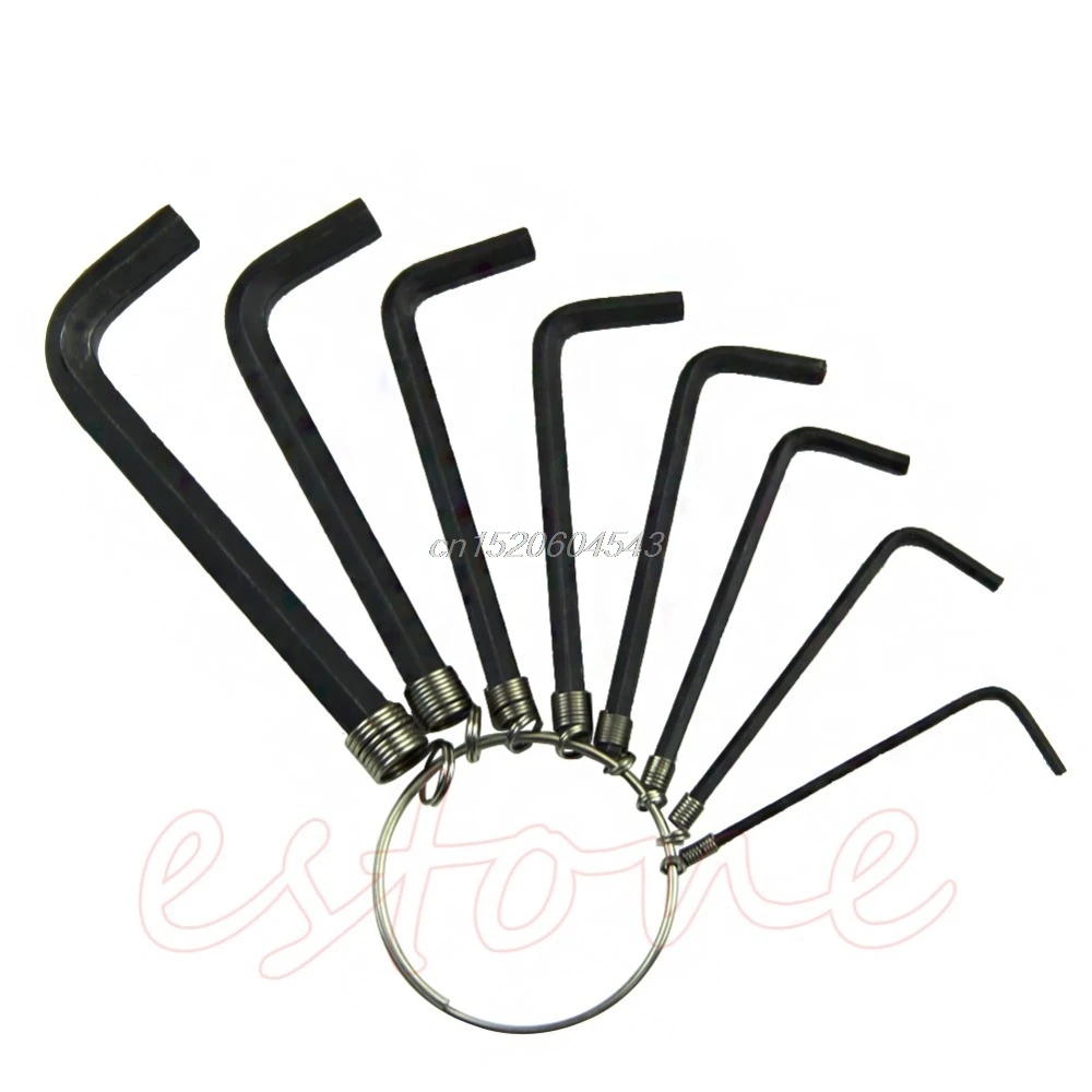 

8 In 1 Hex Key Allen Wrench Set 1.5mm~6mm Metric Hand Tool Kit Box Key Chain R06 Whosale&DropShip