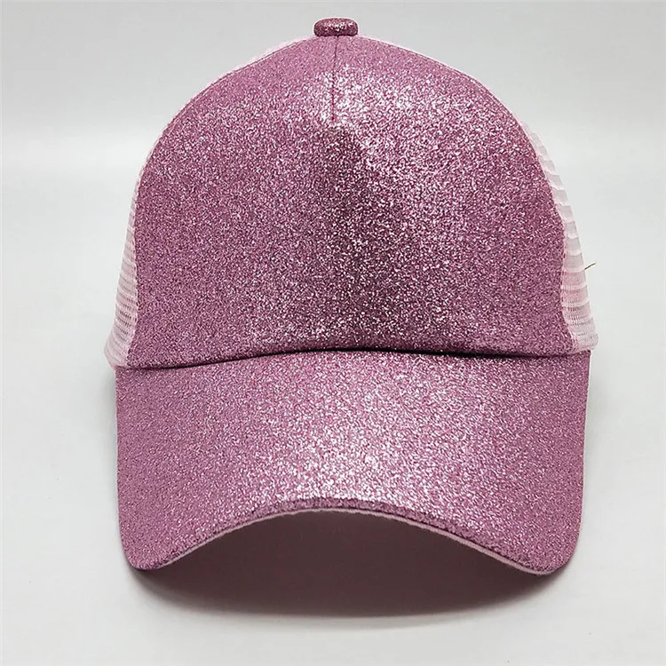 2018 New Female Summer Horse Tail Cap Girls Fashion Sequins Open Hat Summer Sunshade Beautiful Peaked Cap ACB25 (1)