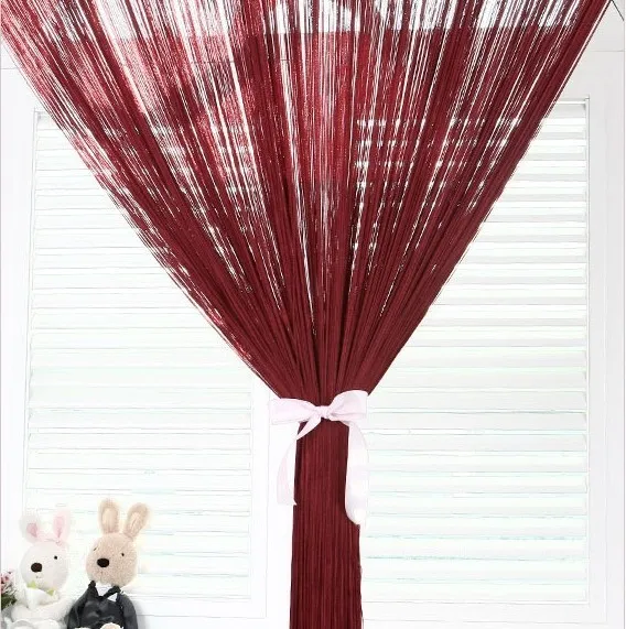 3m by coffee purple white pink black color door window screening rod pocket string curtain | Дом и сад