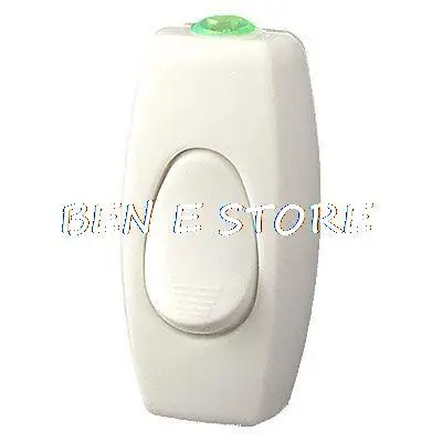 

White Plastic Rocker Button Lamp Cord Switch AC 220V 6A 250VAC