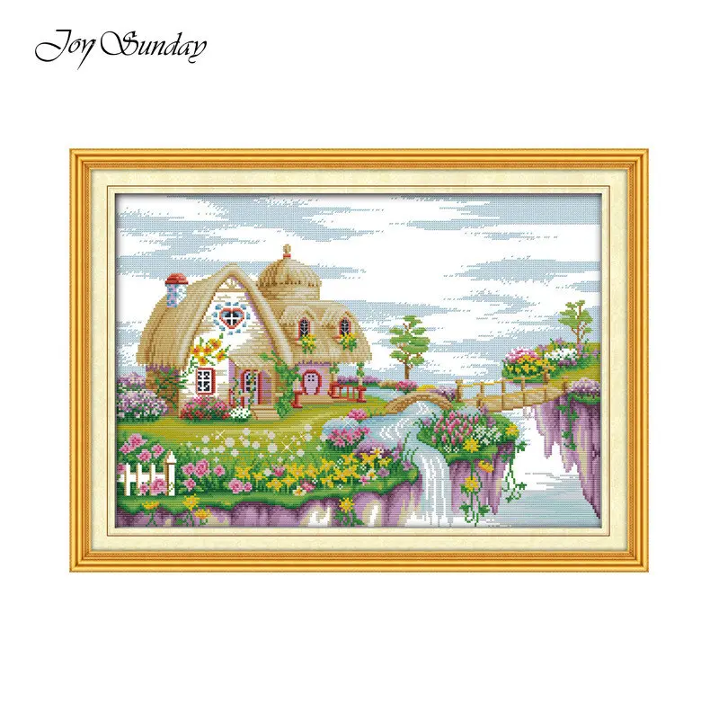 

Dream land place Joy Sunday Cross Stitch DIY DMC Sets For Embroidery kit Printed on a place like in dream for Home Decoration