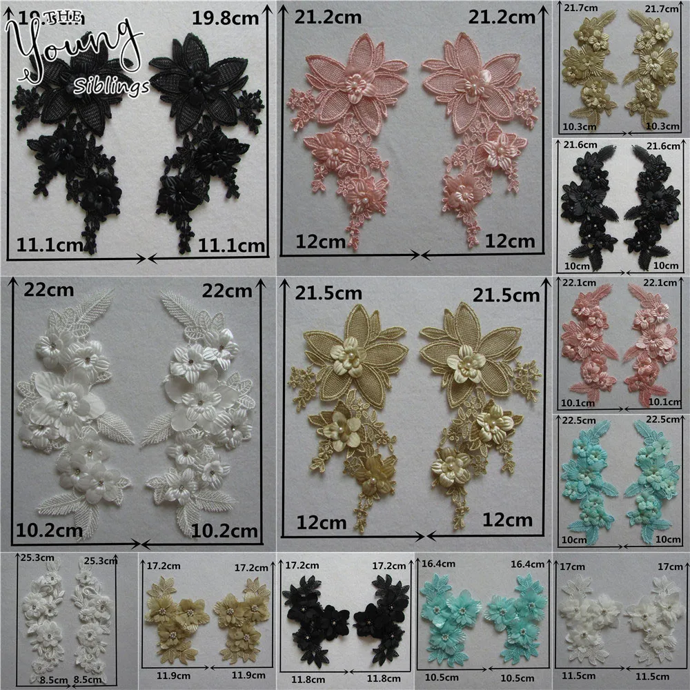 

Fashion Style Flower Embroidery Lace Collar DIY Lace Neckline Clothing Sewing Decorative Accessories Pair for sale YL556-YL569